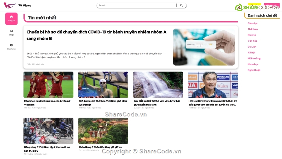 Code web,Code PHP,Code đồ án,Sharecode,Trang Blog,web trang tin tức